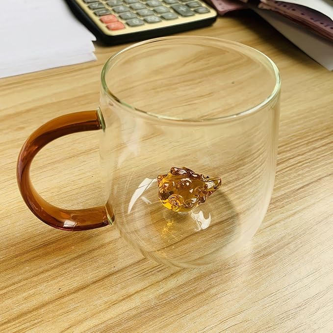 3D Borosilicate Glass Cute Animal with Cup