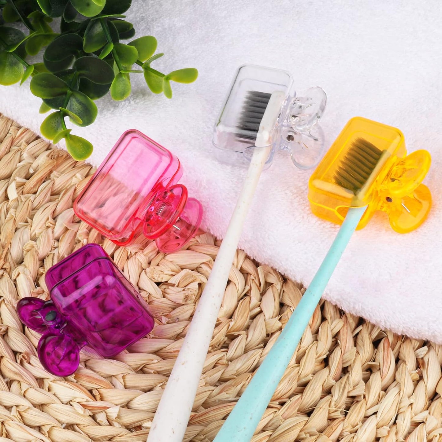 Portable Toothbrush Protector Covering Clips