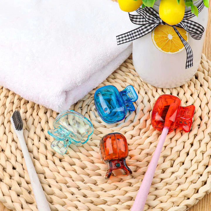 Portable Toothbrush Protector Covering Clips