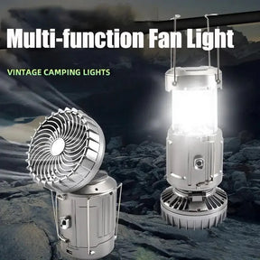 3 in 1 Portable Solar Outdoor Led Camping Lantern with Fan