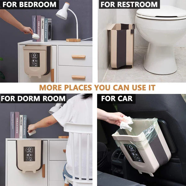 Wall Mounted Foldable Kitchen Trash Can