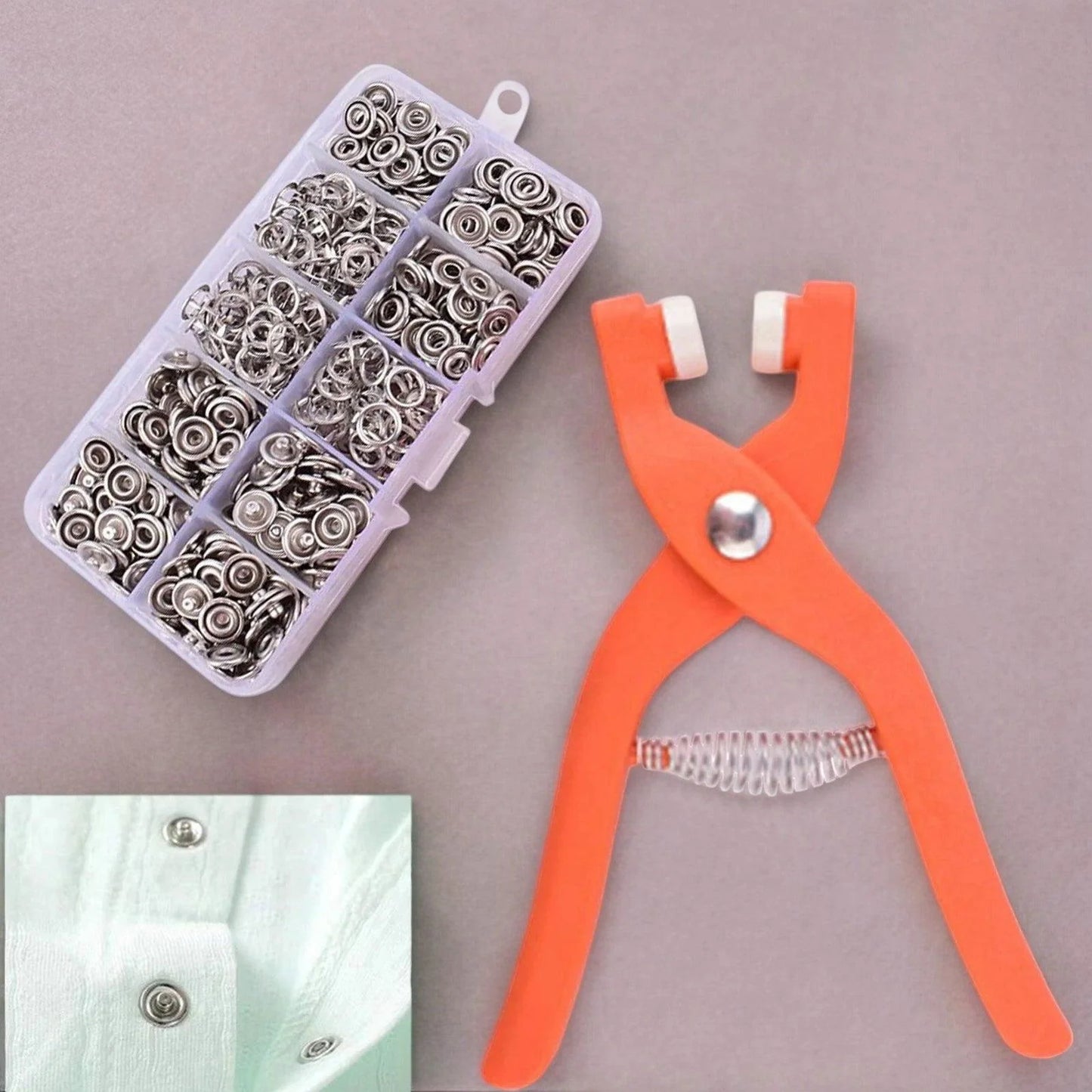 Snap Button Plier With Tool Kit With 100 Buttons