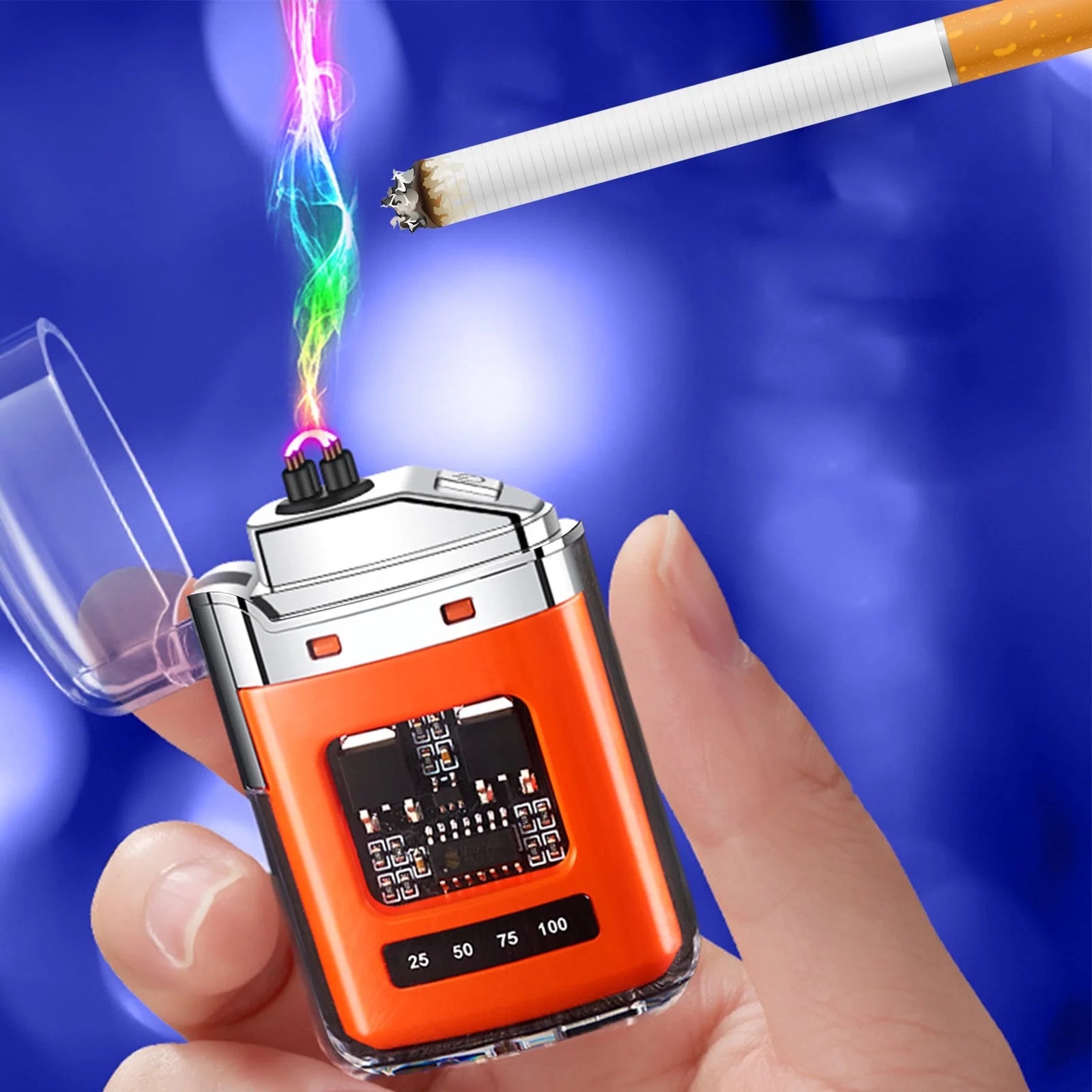 Rechargeable Dual Electric Arc Lighter with LED Display