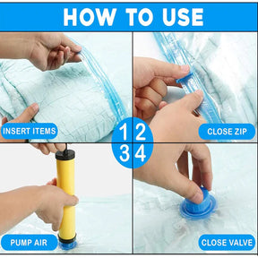 Vacuum Storage  Sealed Bags With Hand Pump (PACK OF 5)