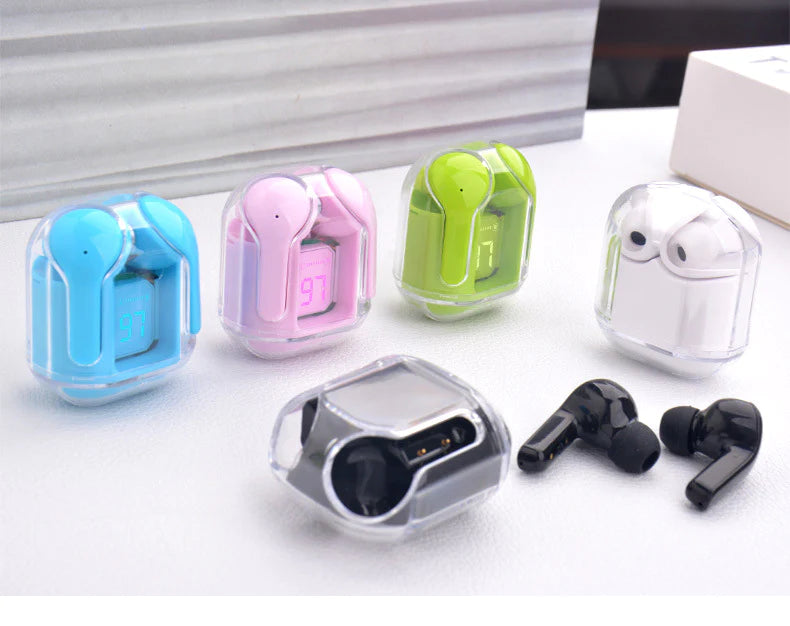 BT30 Wireless Earbuds Transparent Digital Bluetooth Headphones