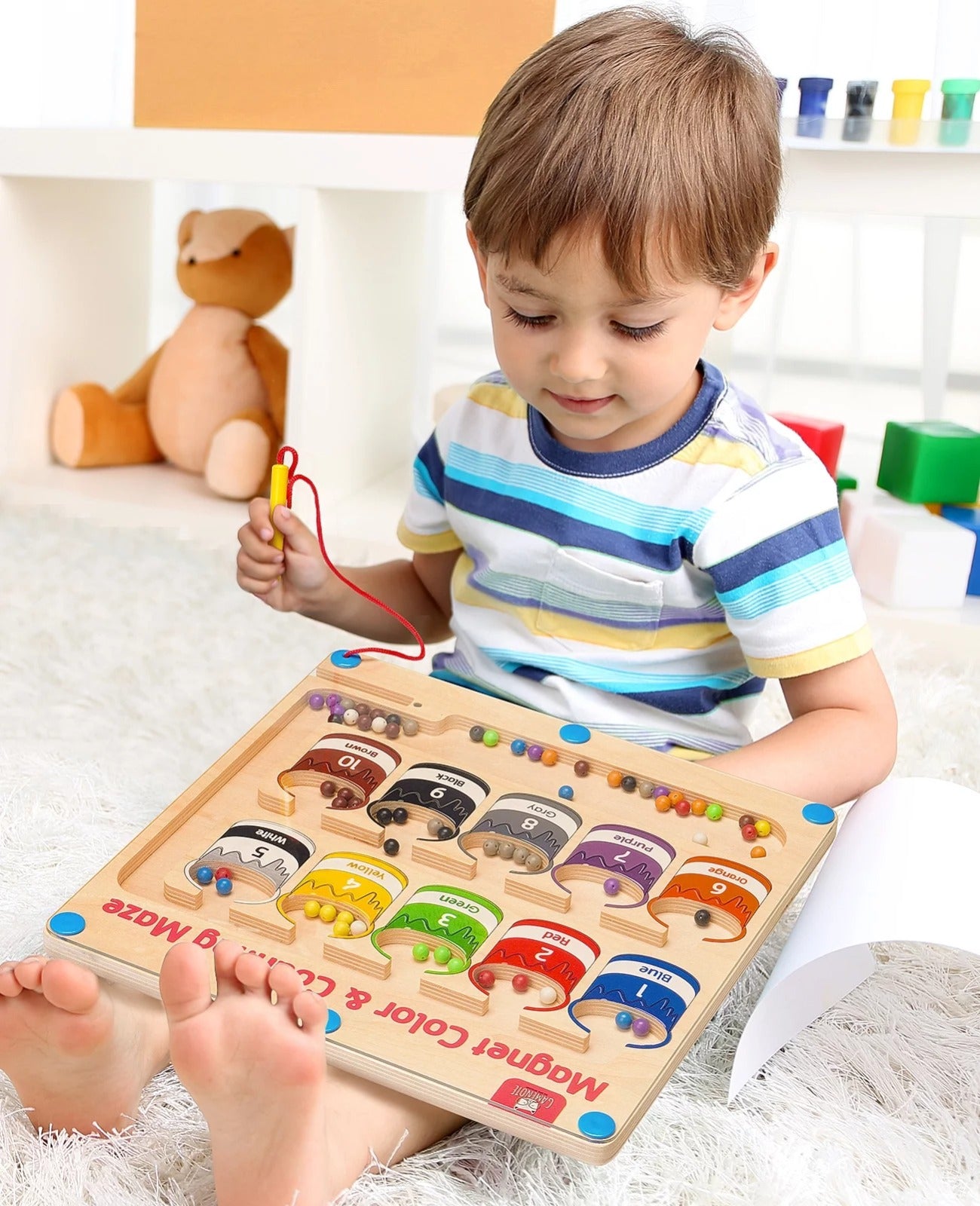 Wooden Magnet Counting Color Maze