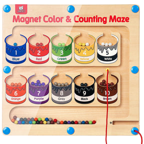 Wooden Magnet Counting Color Maze