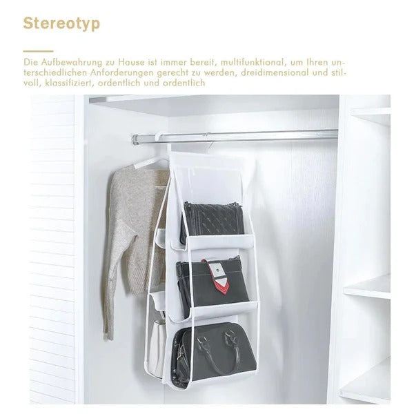 6-POCKET FOLDABLE HANGING HANDBAG ORGANIZER