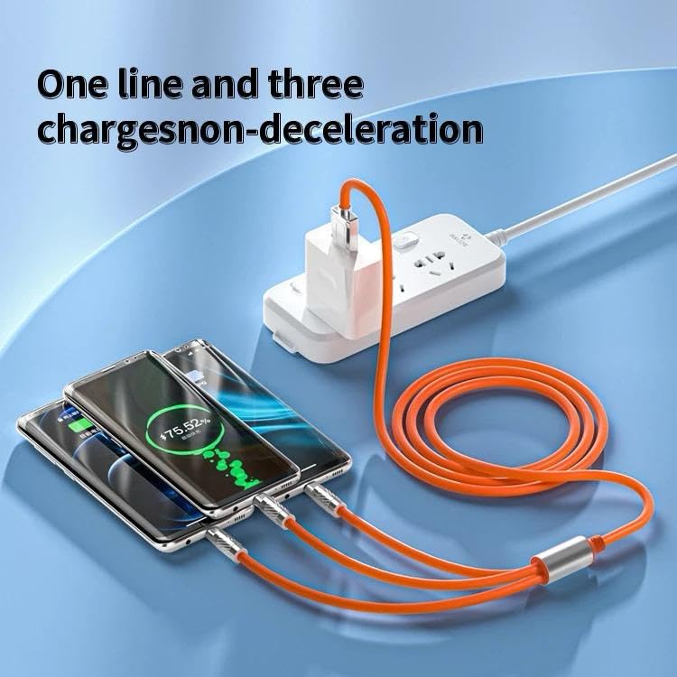 120W 6A 3in1 Type C Fast Charging Usb Cable