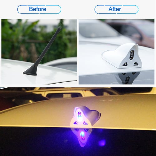 Car Solar Shark Fin Warning Light Antenna