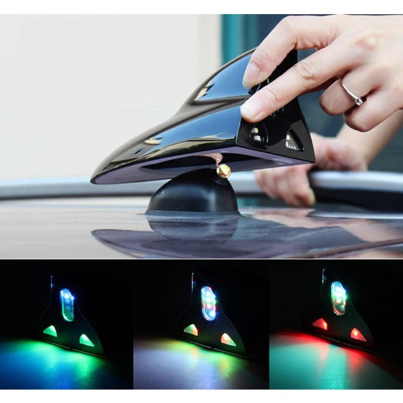 Car Solar Shark Fin Warning Light Antenna