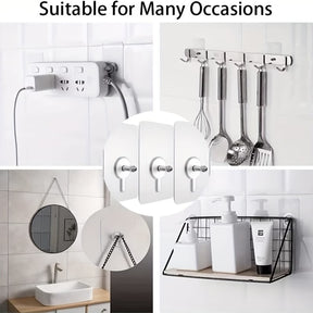 Strong Adhesive Wall Screw Hooks (20 Pcs)