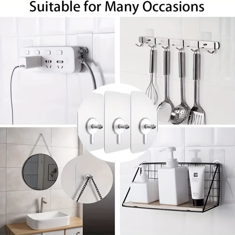 Strong Adhesive Wall Screw Hooks (20 Pcs)
