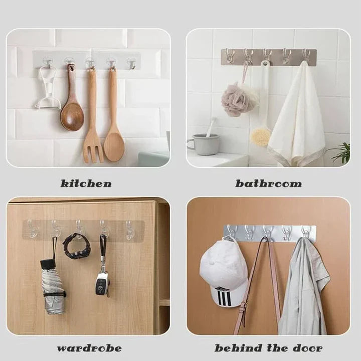 Wall Mounted Sticky Hooks Strip