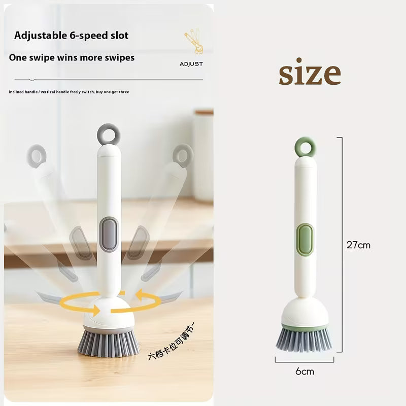 Adjustable Soap Dispensing Dish Brush for Sink & Cookware