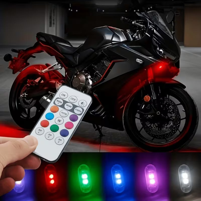 7 Colors  Magnetic Car Interior Stobe Lights With Remote Control