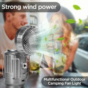 3 in 1 Portable Solar Outdoor Led Camping Lantern with Fan
