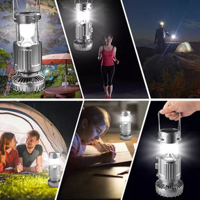 3 in 1 Portable Solar Outdoor Led Camping Lantern with Fan