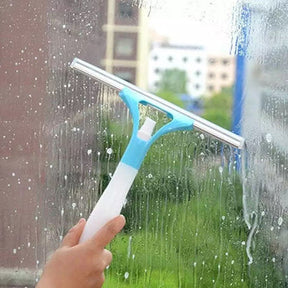 2 In 1 Window Cleaner Glass Wiper With Inbuilt Spray Bottle