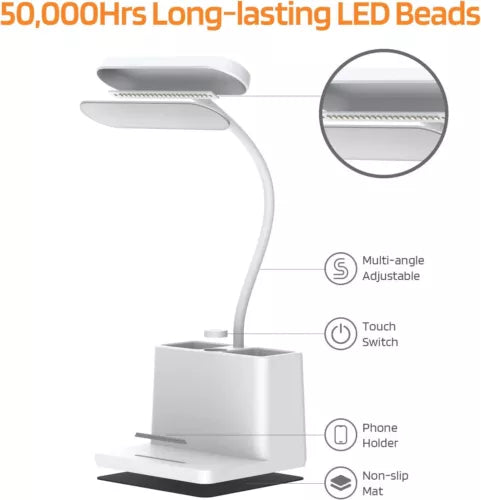 Chargeable LED Desk Lamp with Pen Holder