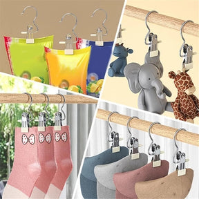 Multipurpose Hooks hanger with Clips (Pack Of 5)