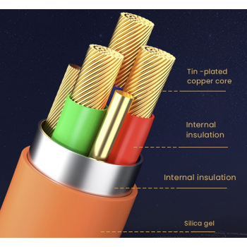 120W 6A 3in1 Type C Fast Charging Usb Cable