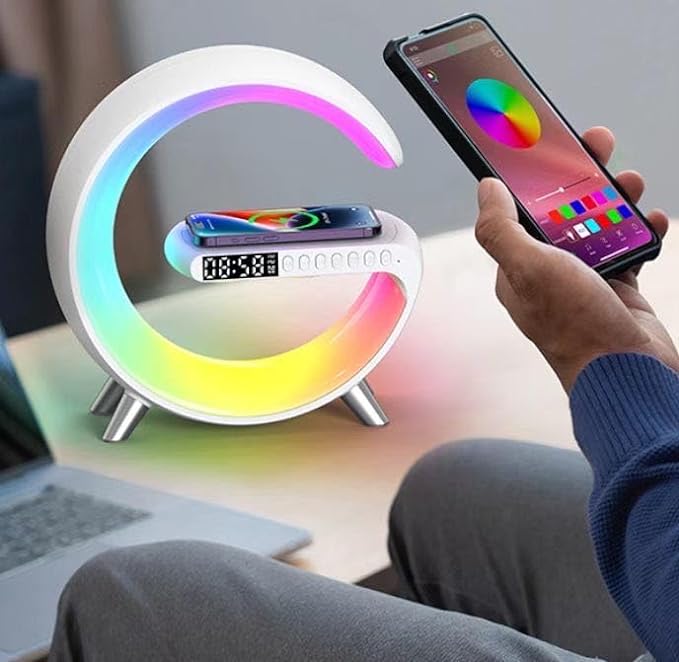 G Shape Lamp with Bluetooth Speaker and Wireless Charger